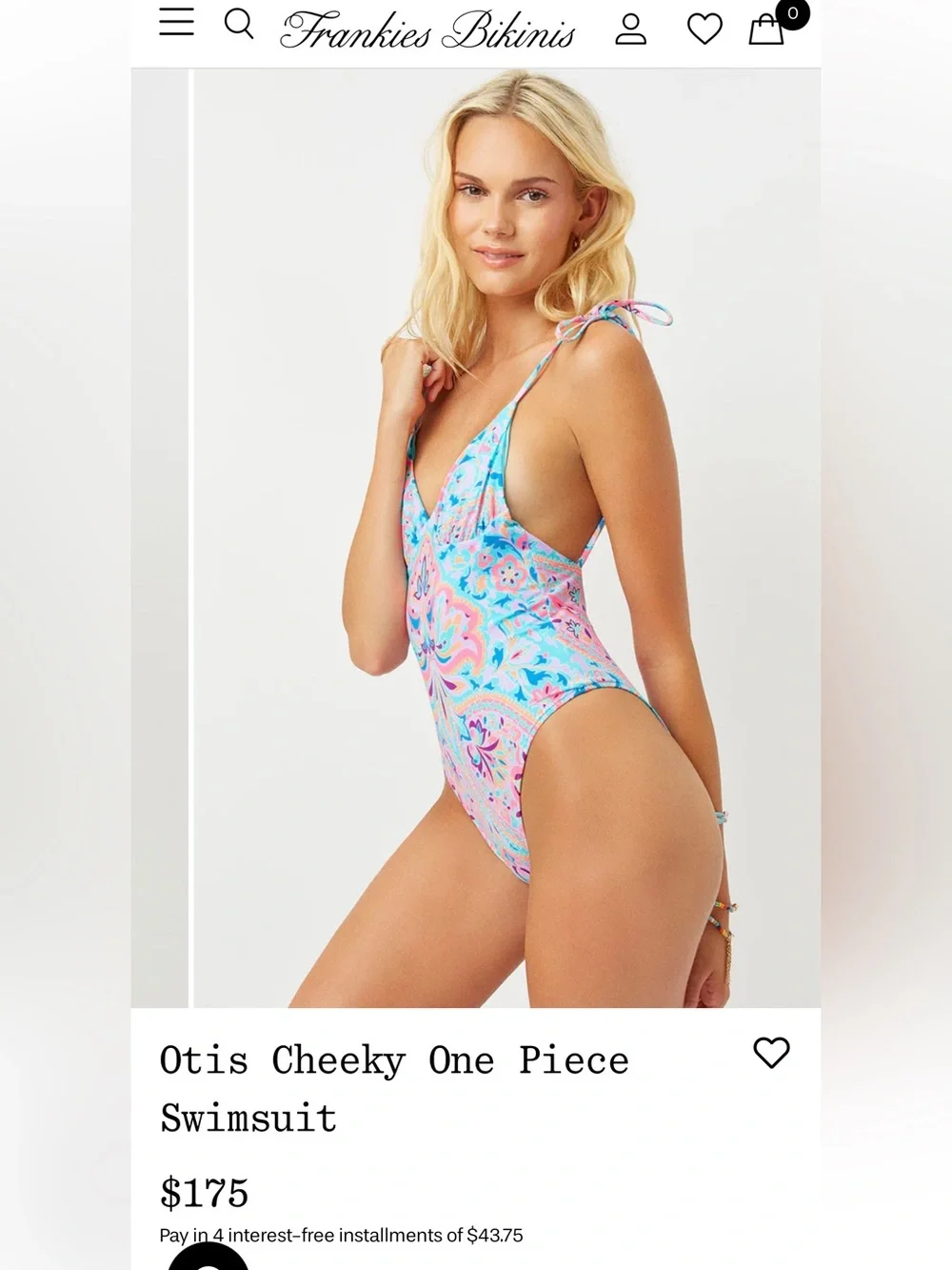 Frankie’s Bikinis Otis Cheeky One Piece Swimsuit